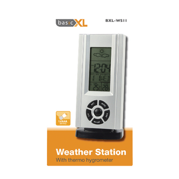 BXL-WS11 Thermo hygrometer weerstation binnen zilver Verpakking foto